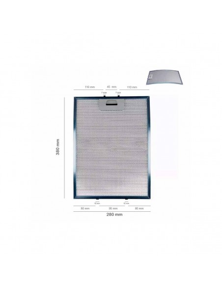 Teka C610 C620 61865020 Filtro metálico do extrator (curvo)