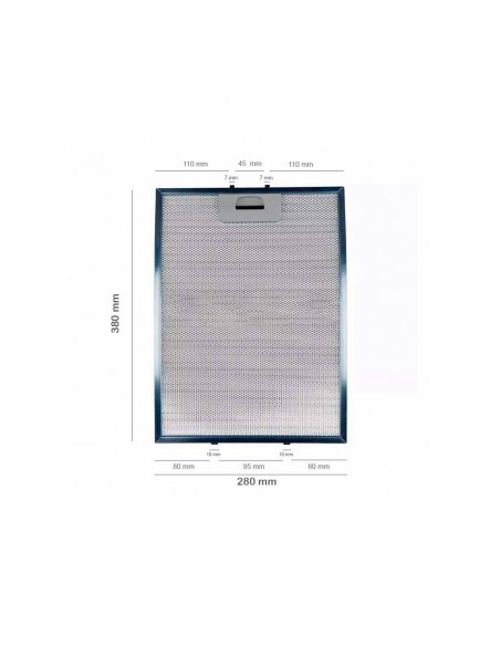Teka C610 C620 61865020 Filtro metálico do extrator (curvo)