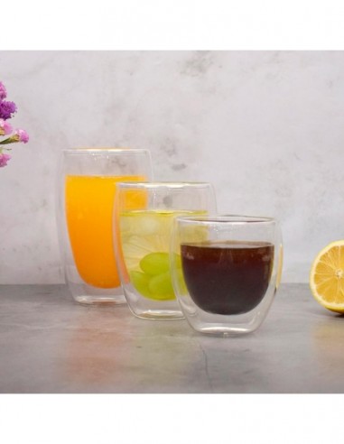 Definir 4 óculos de cristal duplo de 250 ml