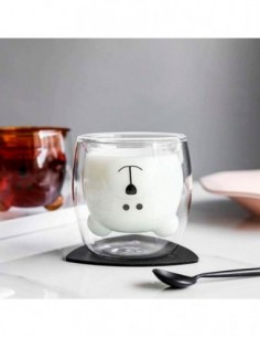 Definir 2 copos de cristal duplo de 250 ml de urso 2
