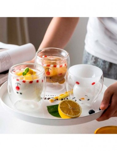 Definir 2 copos de cristal duplo de 250 ml de urso