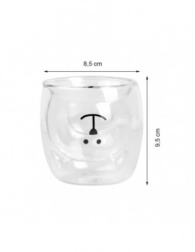 Definir 2 copos de cristal duplo de 250 ml de urso