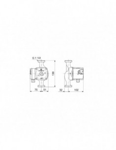 Bombas de circulação de caldeira Grundfos 25-60 130mm 2