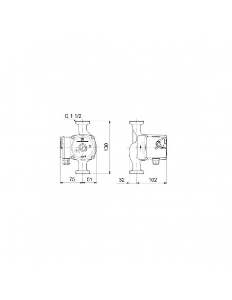 Bombas de circulação de caldeira Grundfos 25-60 130mm