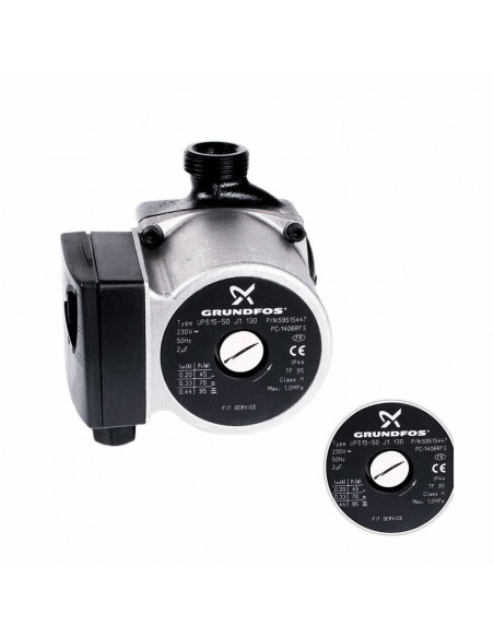 Bomba de circulação de caldeira Grundfos 15-50 130mm
