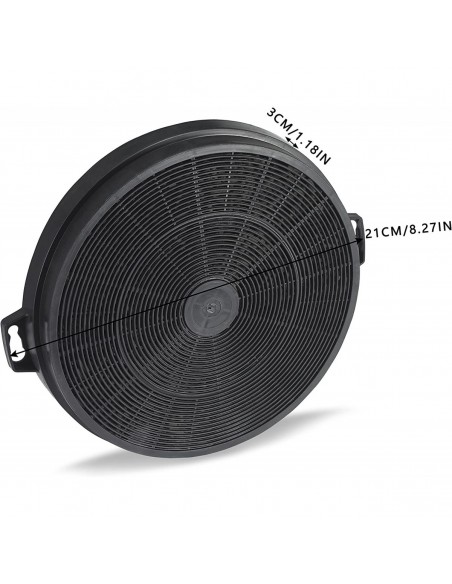 2 Filtros de carvão de 210 mm para sino de extrator